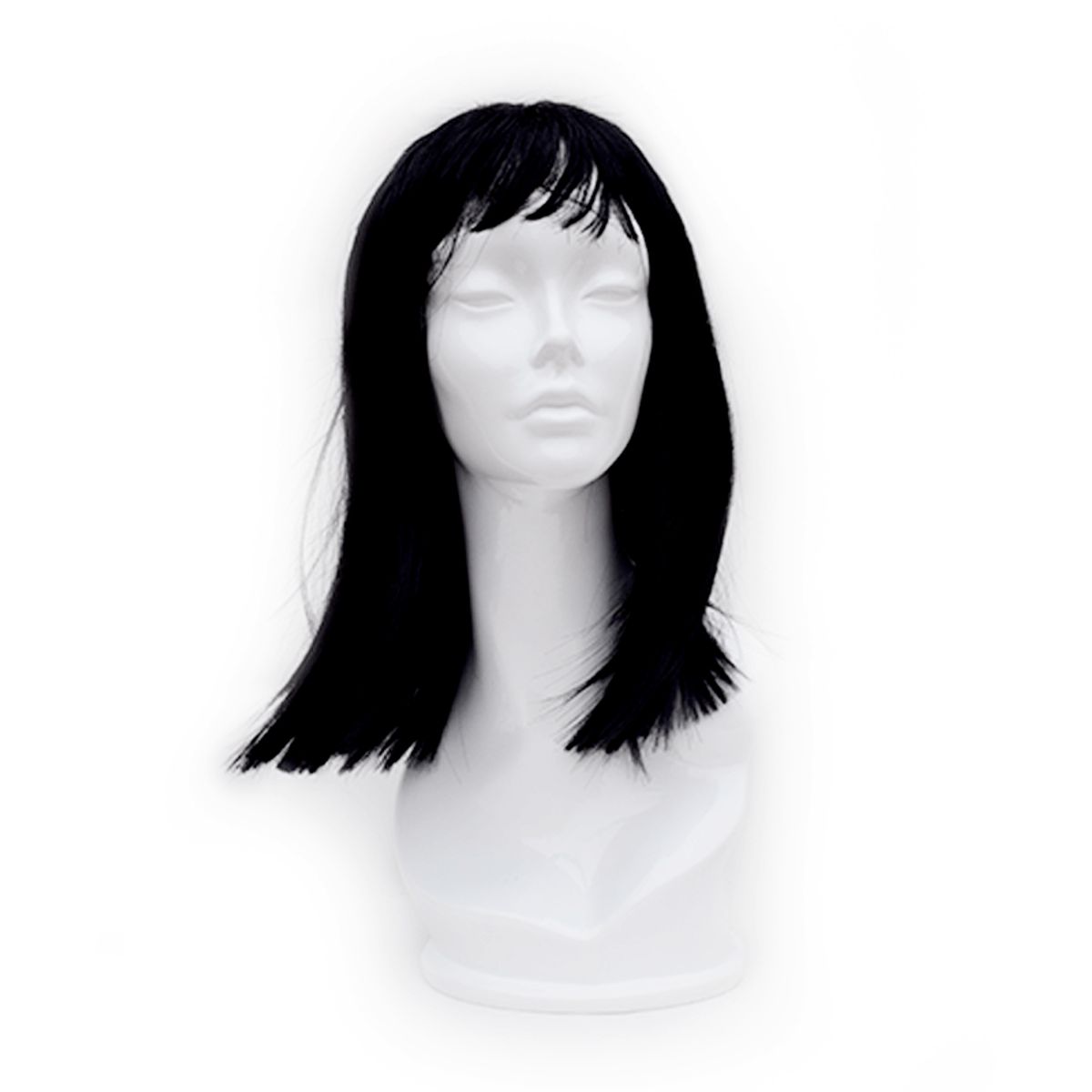 GENERICO - Peluca Artificial Semi Larga Recta Color Negro