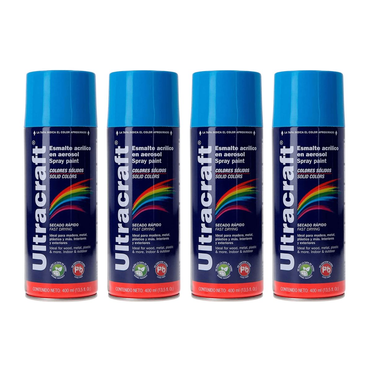 GENERICO - Pintura spray color Azul Claro x4 unidades Ultracraft