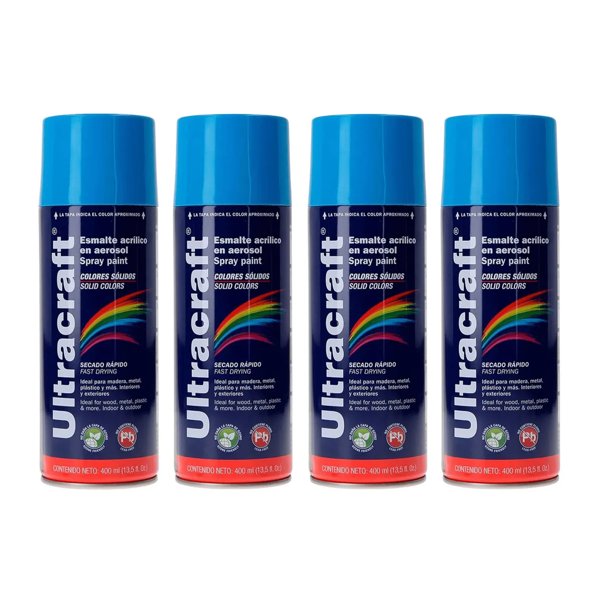 GENERICO - Pintura spray color Azul Claro x4 unidades Ultracraft