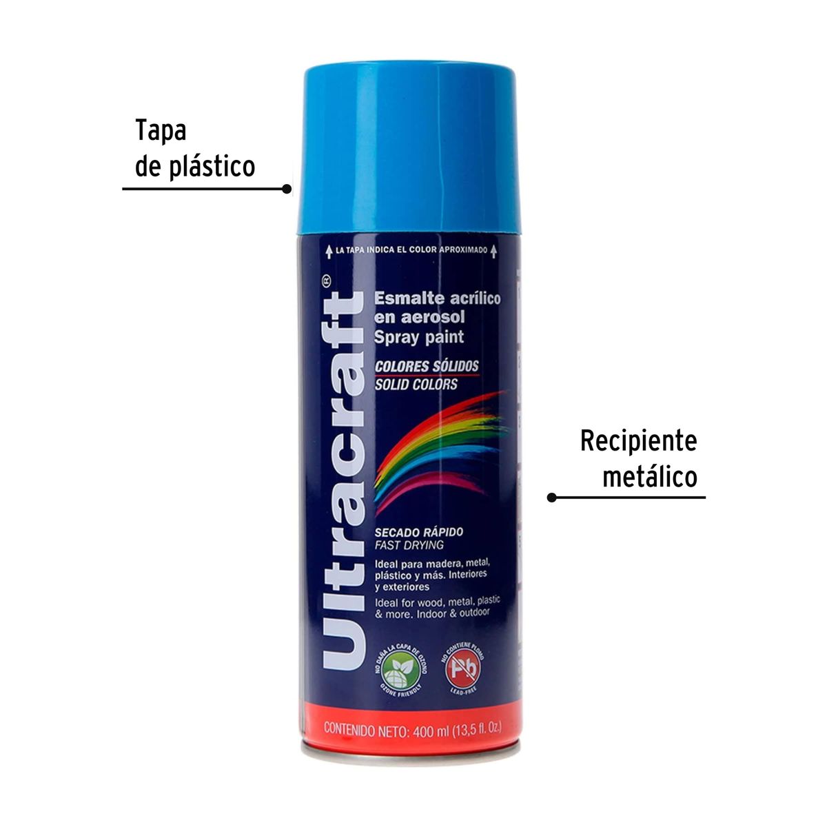 GENERICO - Pintura spray color Azul Claro x4 unidades Ultracraft