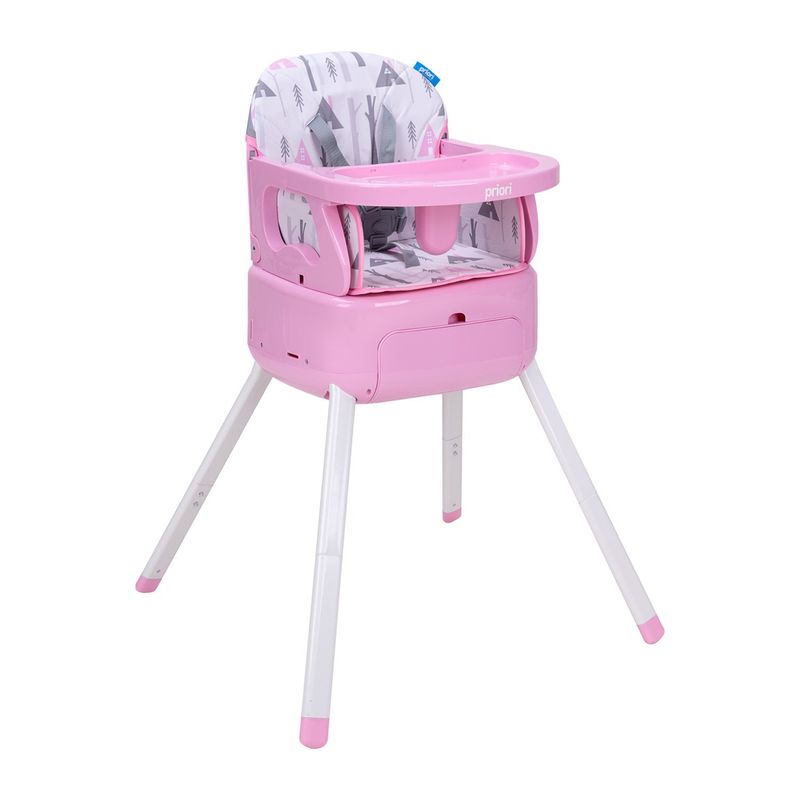 PRIORI - Silla De Comer Bebe 3 en 1 Priori Bony Rosa