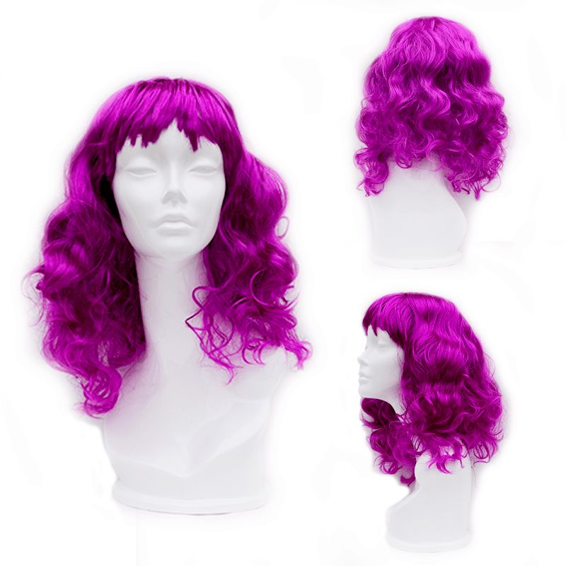 GENERICO - Peluca ARTIFICIAL Semi Larga Ondulada Color Morada