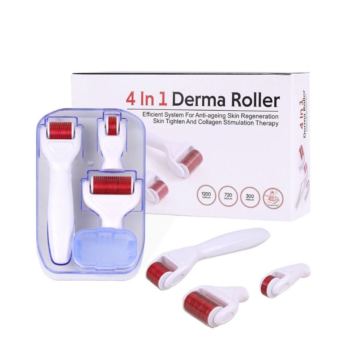 OEM - Derma Roller 4 en 1 Rodillo de 540 Microagujas de Titanio Para la Piel