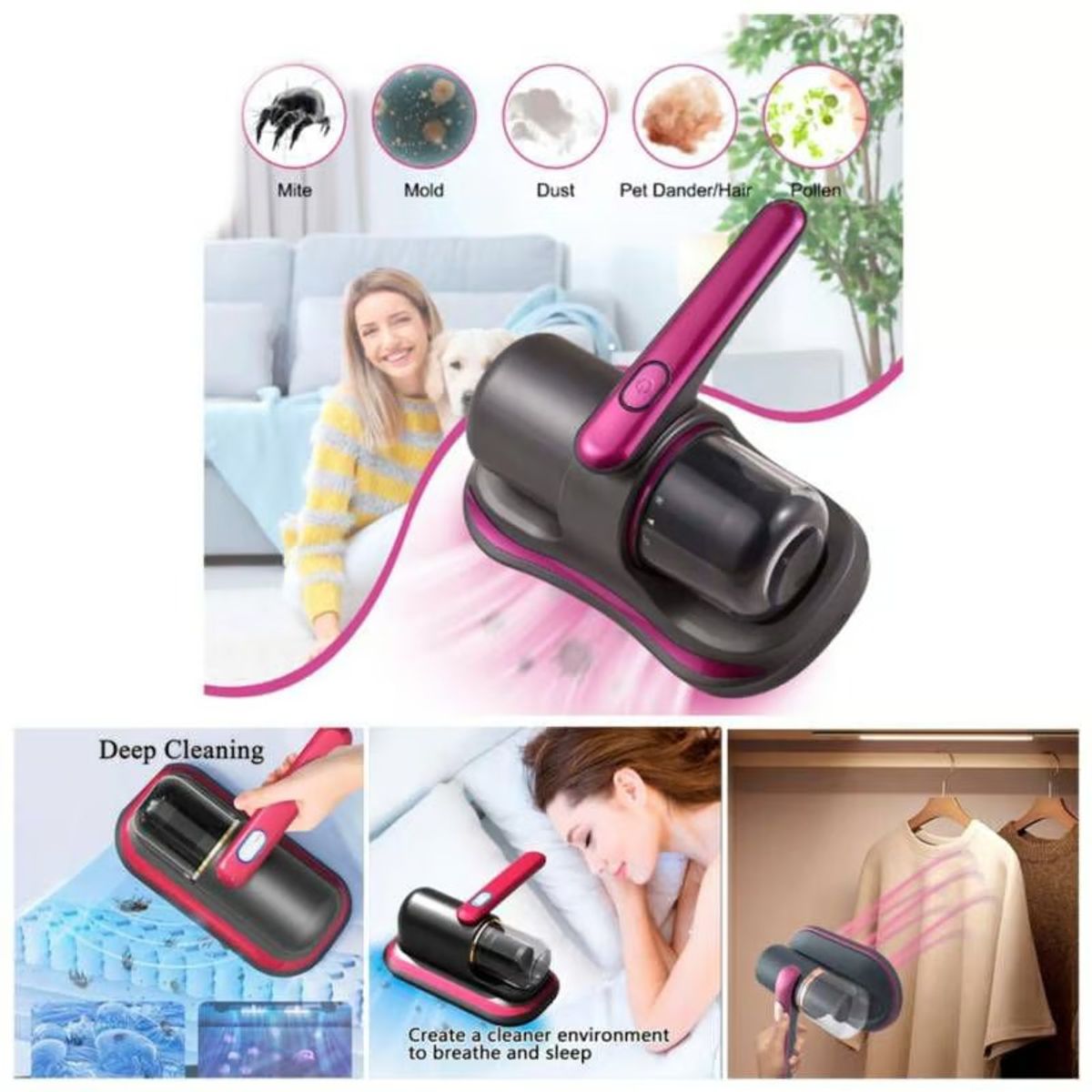 OEM - Aspiradora Elimina Ácaros de Superficies de Tela