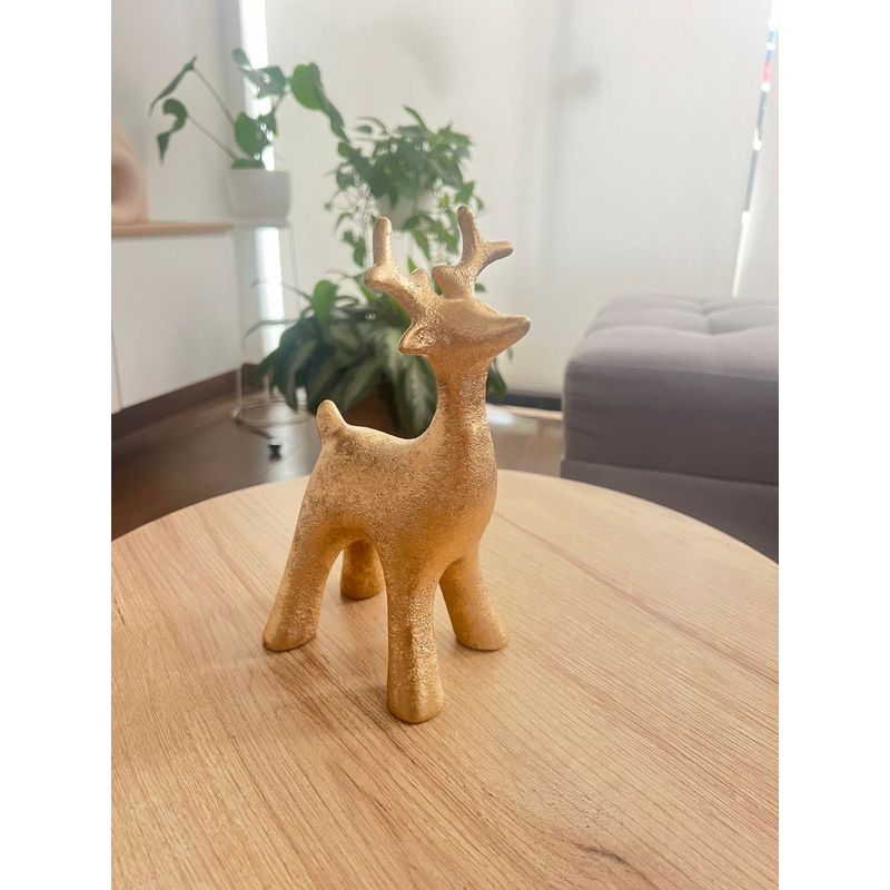 MAP DESIGN HOME - Adorno Reno Dorado Ceramica 10x12x23 cm