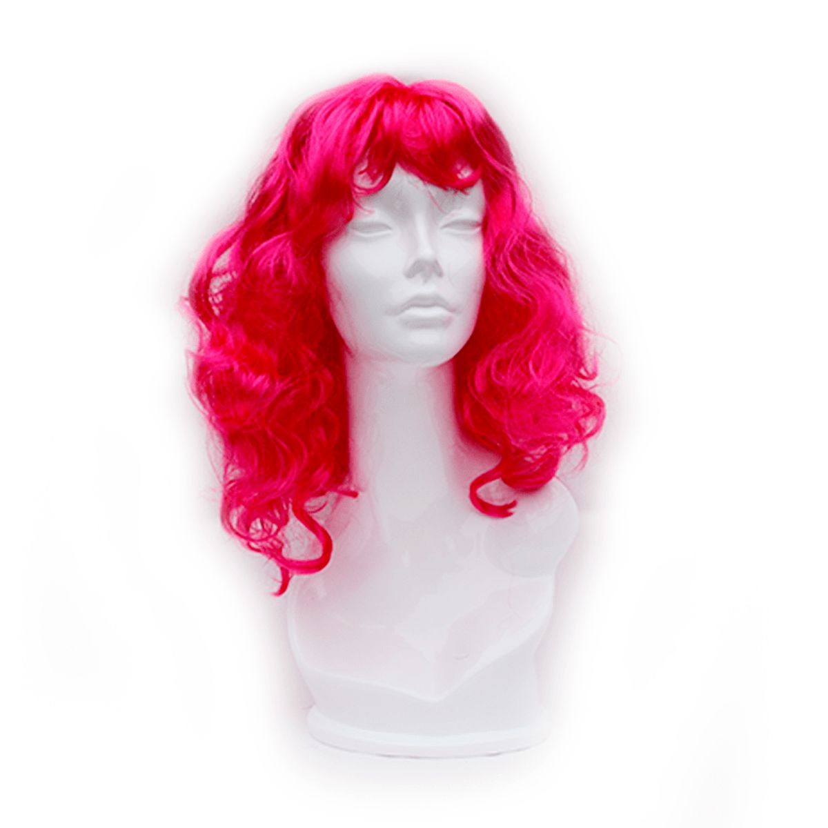 GENERICO - Peluca ARTIFICIAL Semi Larga Ondulada Color FUCSIA