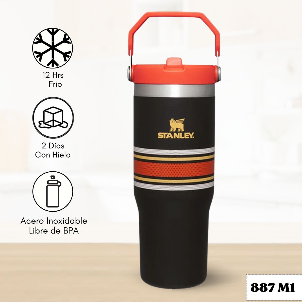 STANLEY - Flip Straw Tumbler Black Mesh Stanley 887 Ml