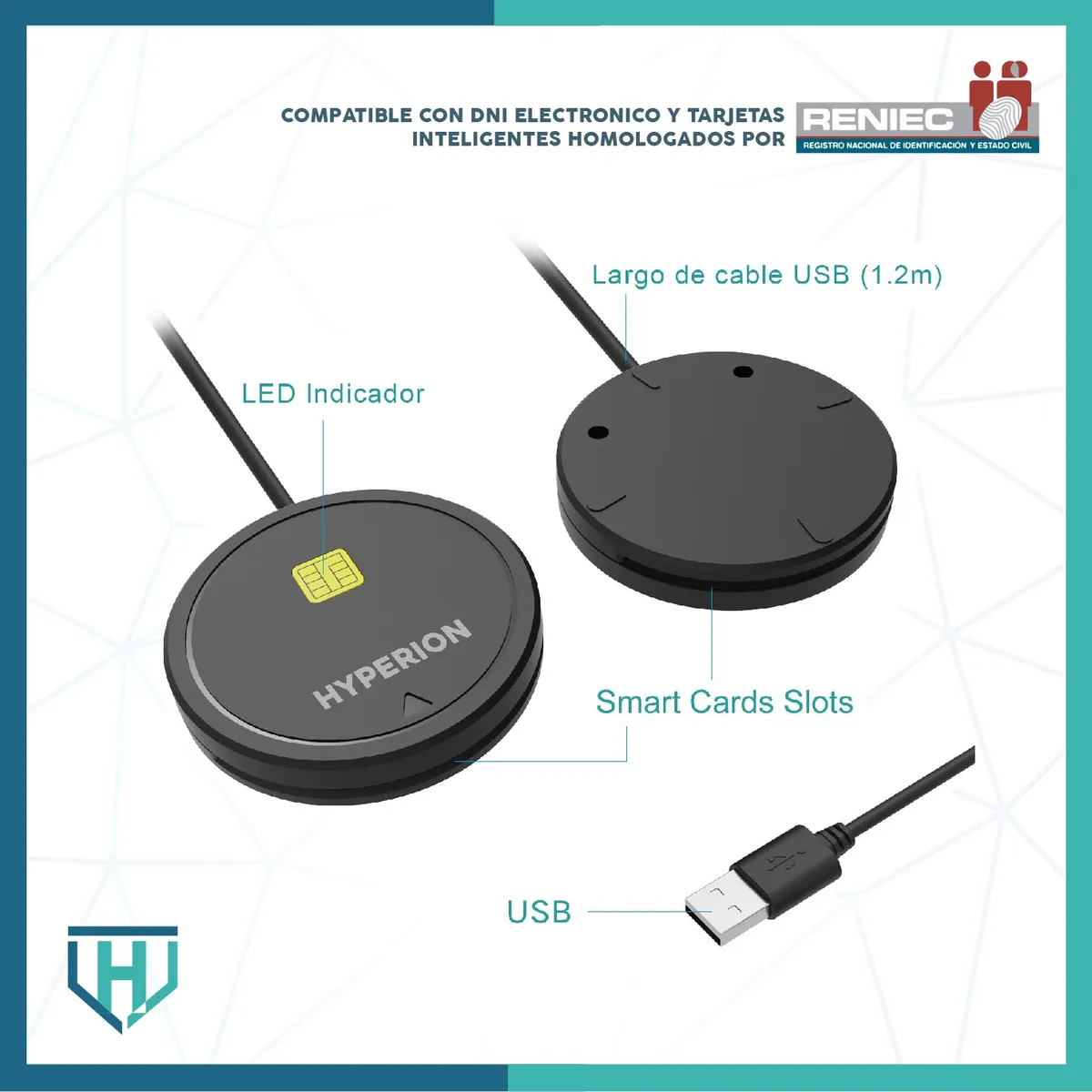 HYPERION DIGITAL SECURITY - Lector de dni electronico miniLector PRO compatible con dnie 3.0