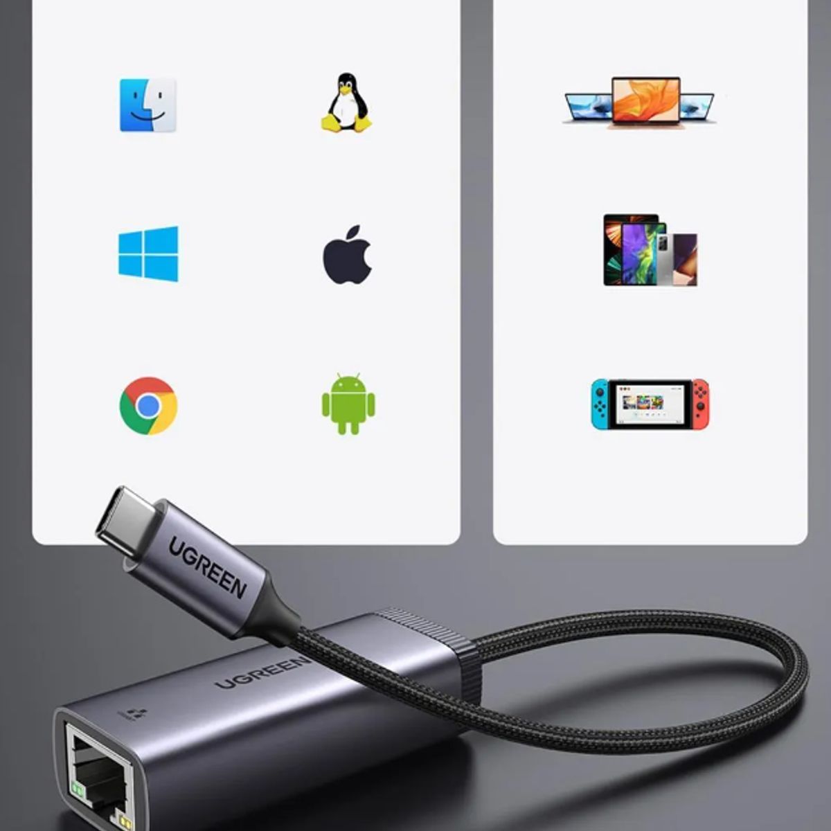 UGREEN - ADAPTADOR UGREEN USB-C GIGABIT RJ45