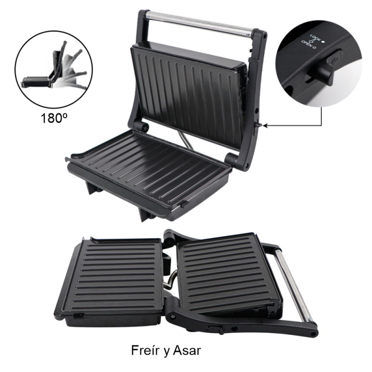 OEM - Grill Electrico Parrillero Portatil Antiadherente Chorizo Carnes