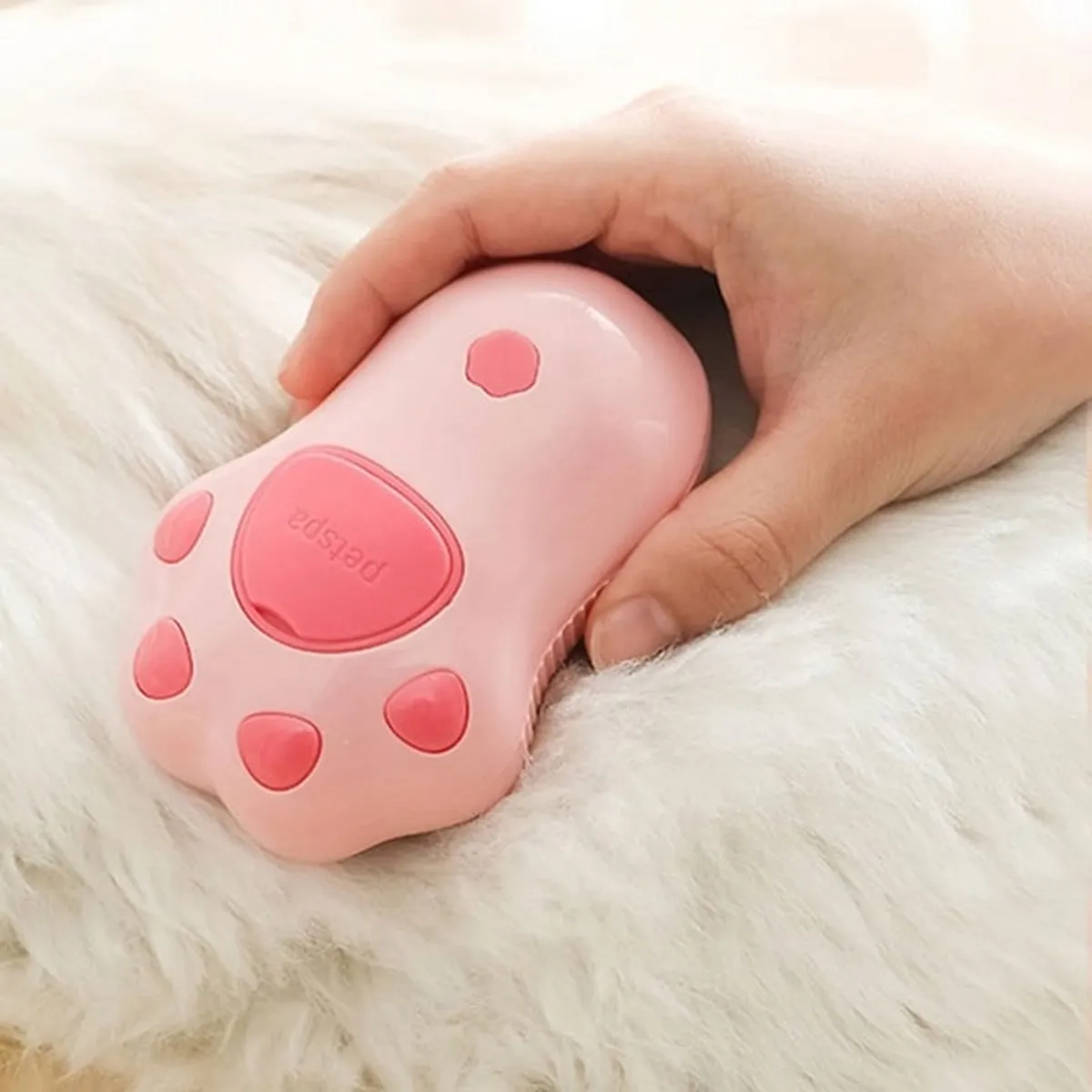 GENERICO - PEINE PARA MASCOTAS A VAPOR CON USB IMPORTADO - ROSADO