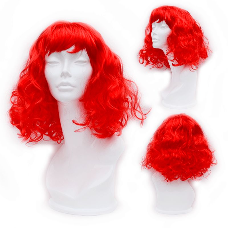 GENERICO - Peluca ARTIFICIAL Semi Larga Ondulada Color Rojo Claro