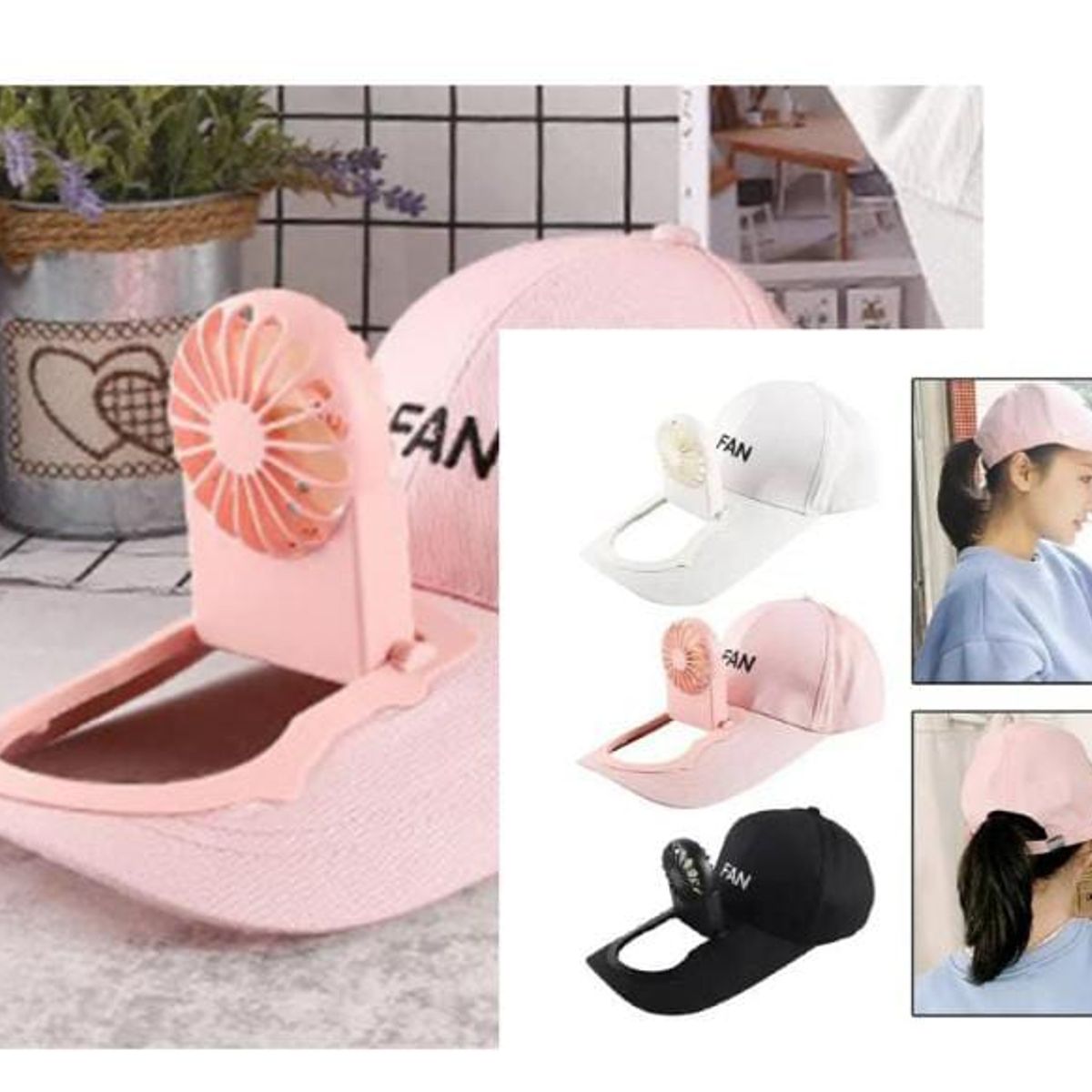 GENERICO - Gorra de ventilador con carga USB para hombre y mujer