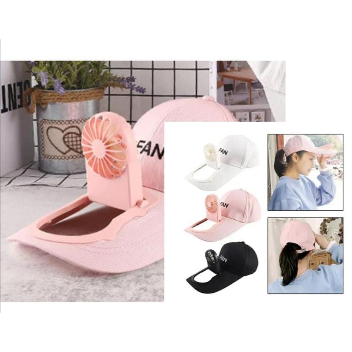 GENERICO - Gorra de ventilador con carga USB para hombre y mujer