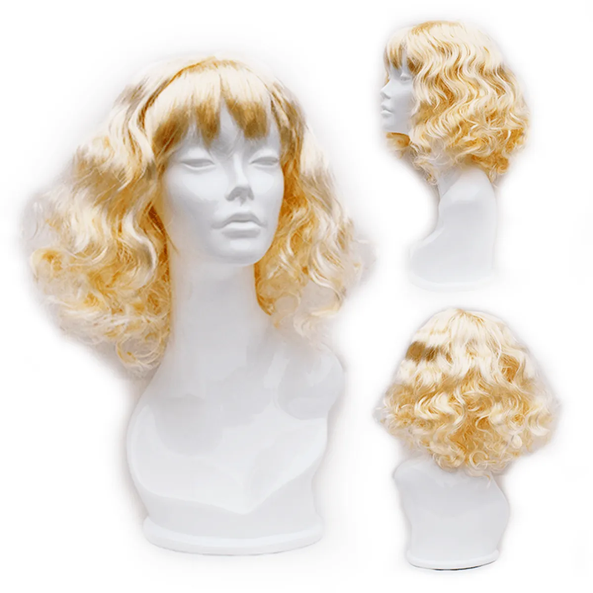 GENERICO - Peluca ARTIFICIAL Semi Larga Ondulada Color DORADA