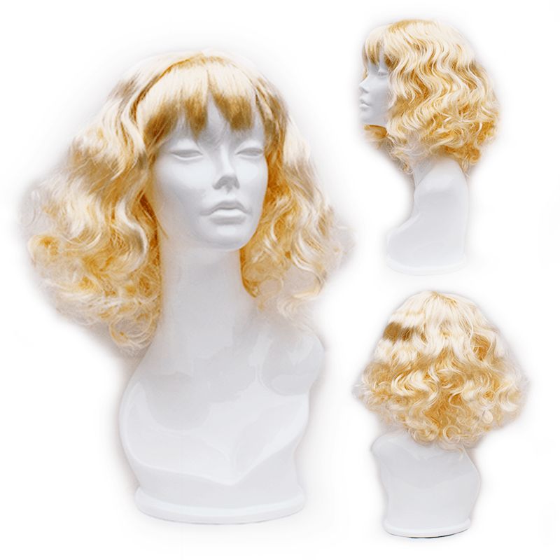 GENERICO - Peluca ARTIFICIAL Semi Larga Ondulada Color DORADA