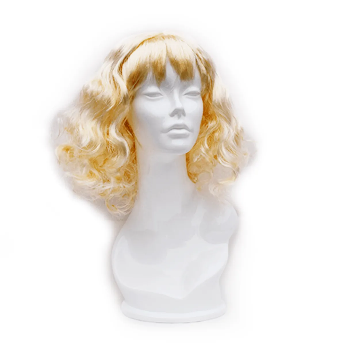 GENERICO - Peluca ARTIFICIAL Semi Larga Ondulada Color DORADA