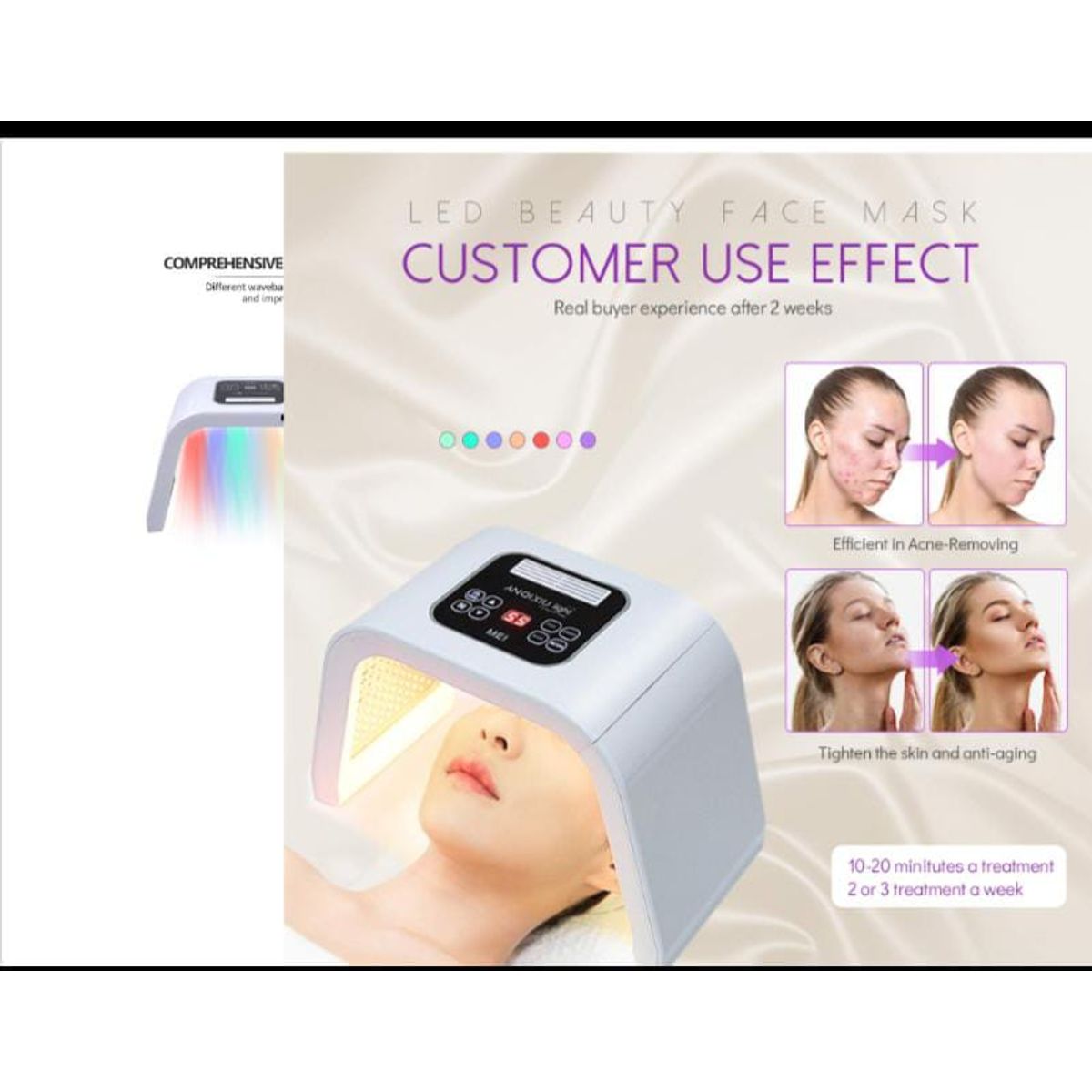 GENERICO - Máscara facial LED, lámpara de 4 fotones LED PDT