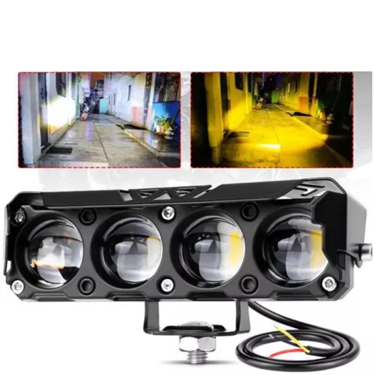 GENERICO - Faro Led Neblinero Ultra Potente 4 Lupa Blanco Amarillo