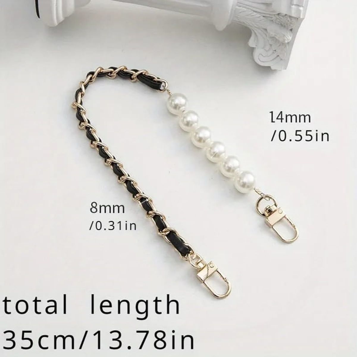 GENERICO - Cuerda De Teléfono Móvil Con Correa Cruzada de perlasNegro