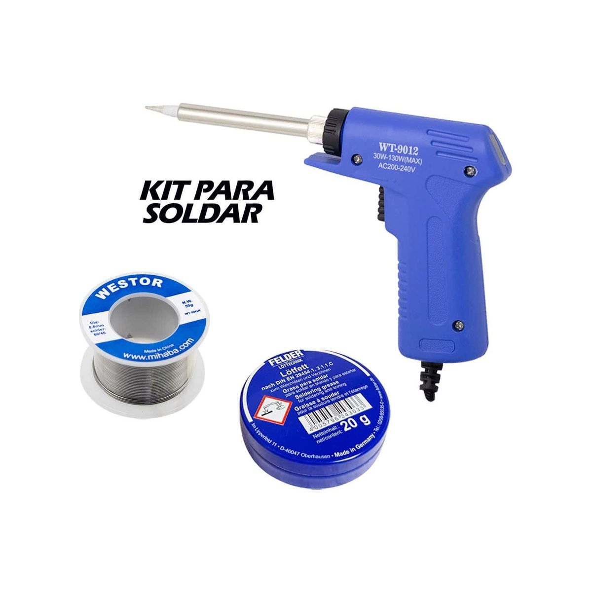 WESTOR - Kit Cautín + Pasta de Soldar + Soldadura MIHABA-WT9012-3