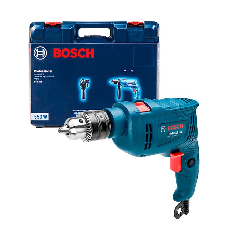 BOSCH - Taladro Percutor Gsb 550 Re Bosch 550w + Maletin Profesional