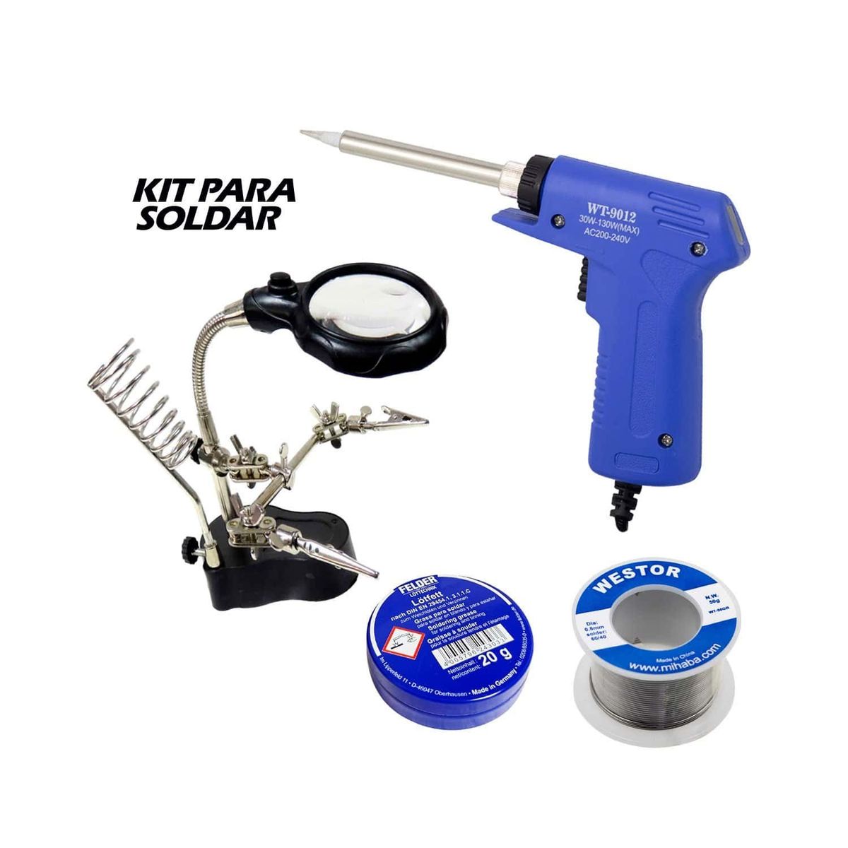WESTOR - Kit Cautín + Soporte + Pasta + Estaño MIHABA-WZMK4
