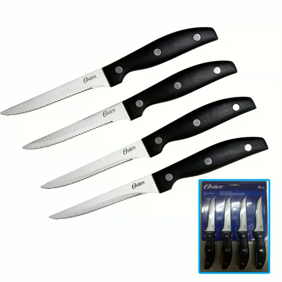 OSTER - Set de Cuchillos Steak Knife 4 Piezas Acero