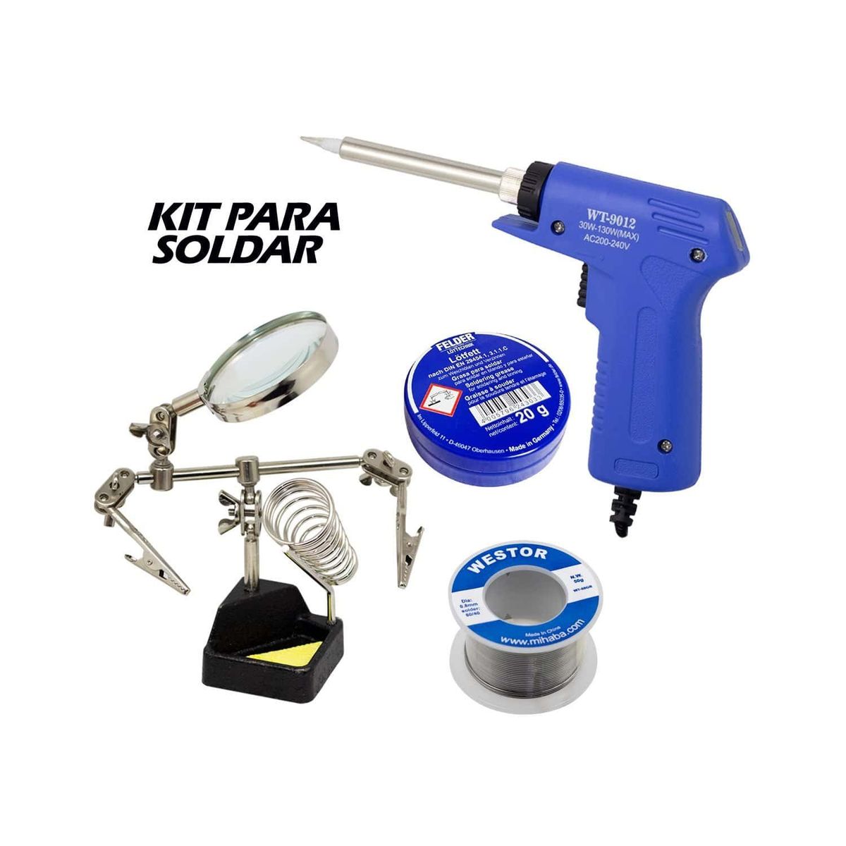 WESTOR - Kit Cautín + Soporte + Pasta + Estaño WT-9012-KIT4