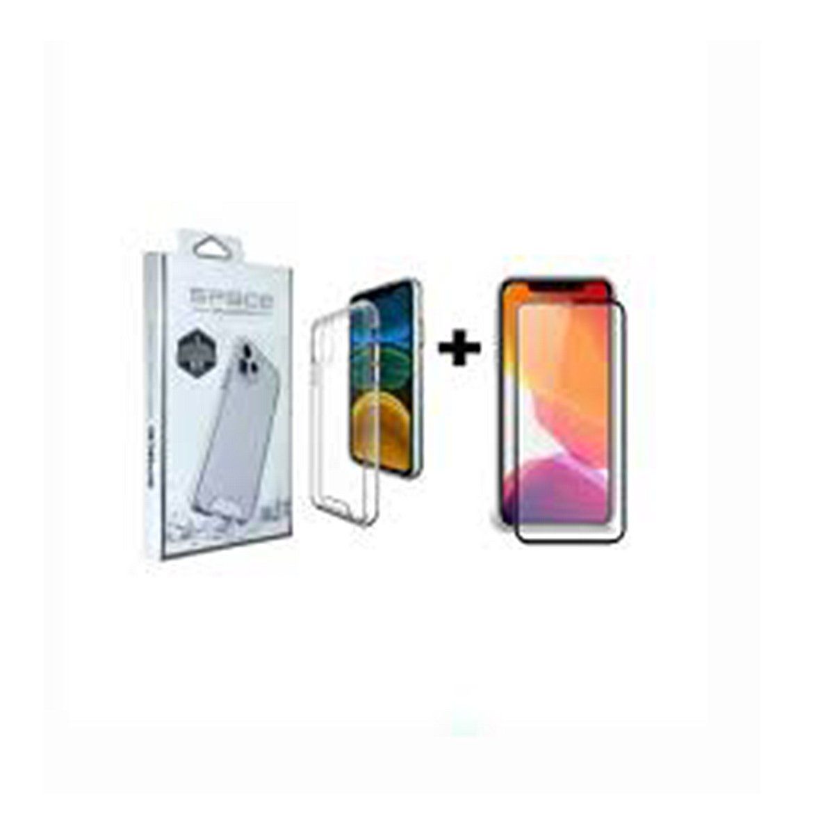 GENERICO - CASE SPACE C/PROTECTOR + VIDRIO TEMPLADO 9D PARA IPHONE 15 PLUS