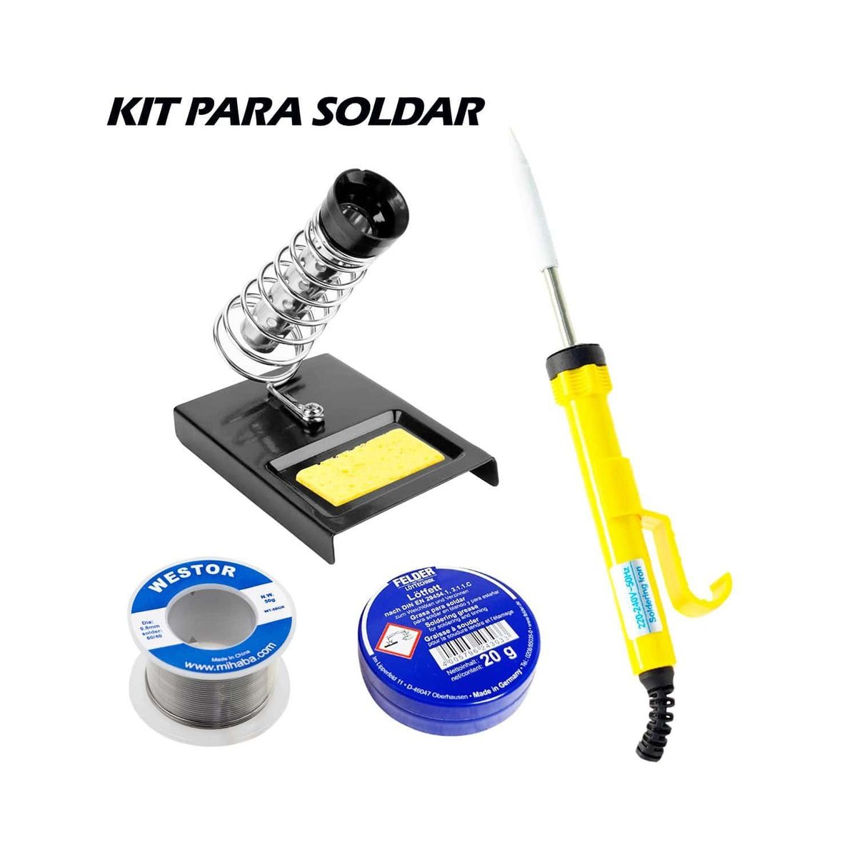 WESTOR - Kit Cautín + Soporte + Pasta + Soldadura MIHABA-WTK4