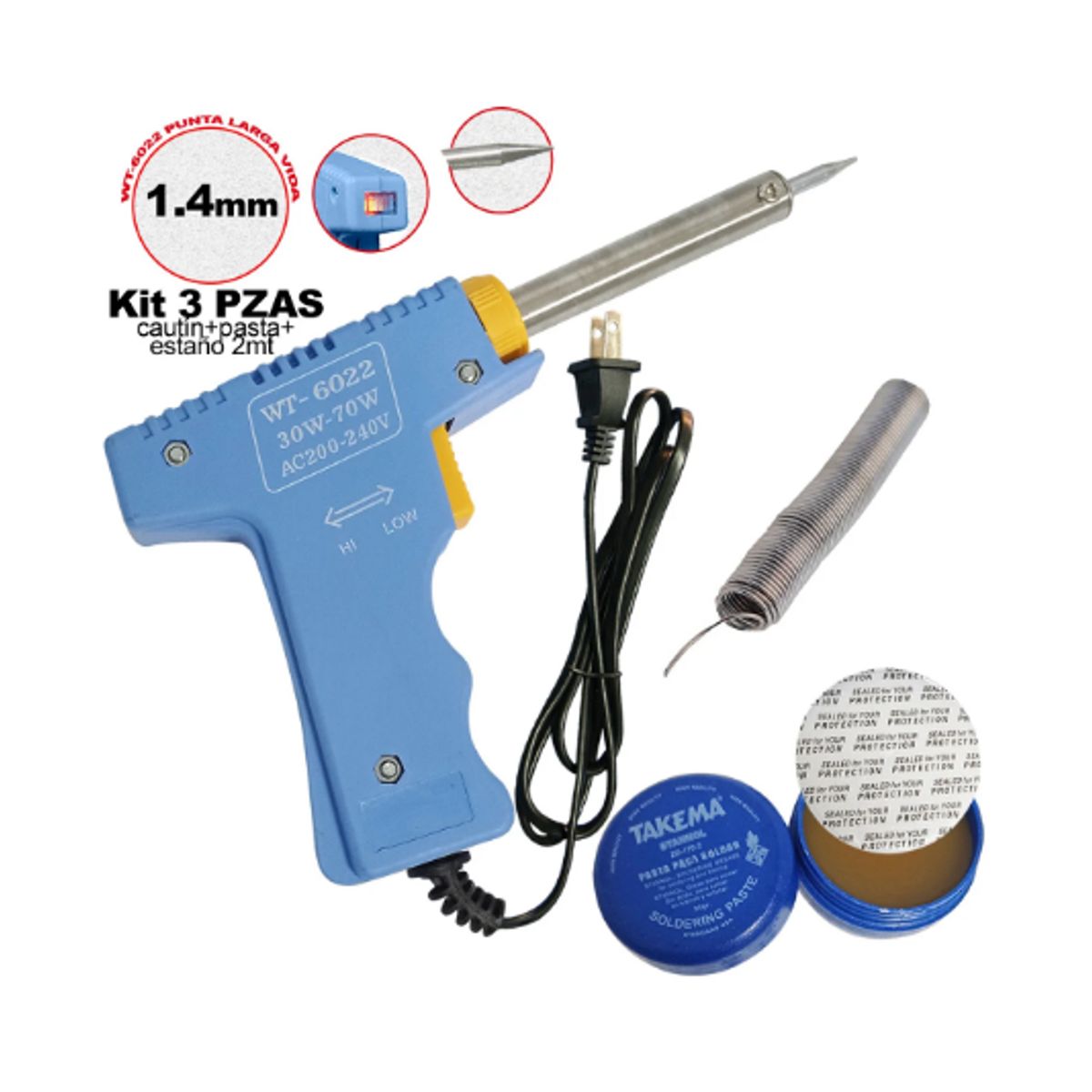 WESTOR - Kit Cautín 3070W + Pasta + Soldadura KIT-3 WESTOR