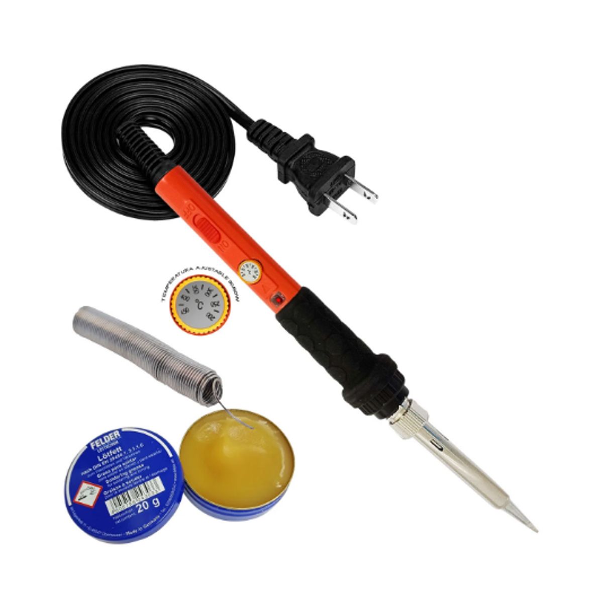 WESTOR - Kit Cautín 3070W + Pasta 20Gr + Estaño 2Mts WT-2120EPKIT WESTOR