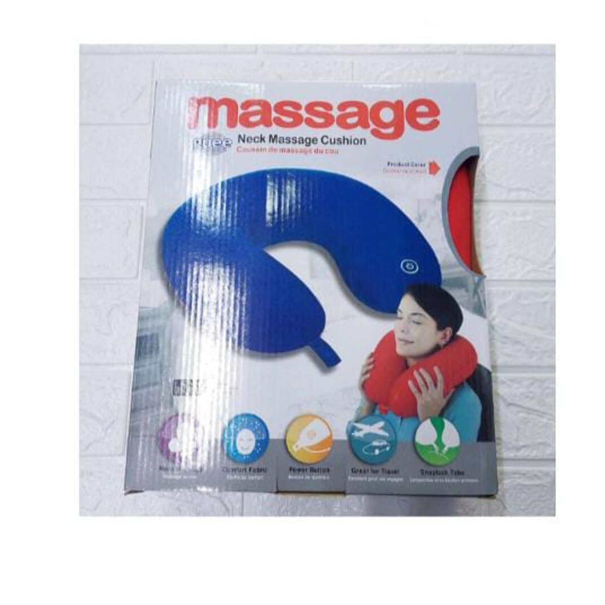 GENERICO - Almohada de viaje para masaje de cuello y hombros diferentes colores