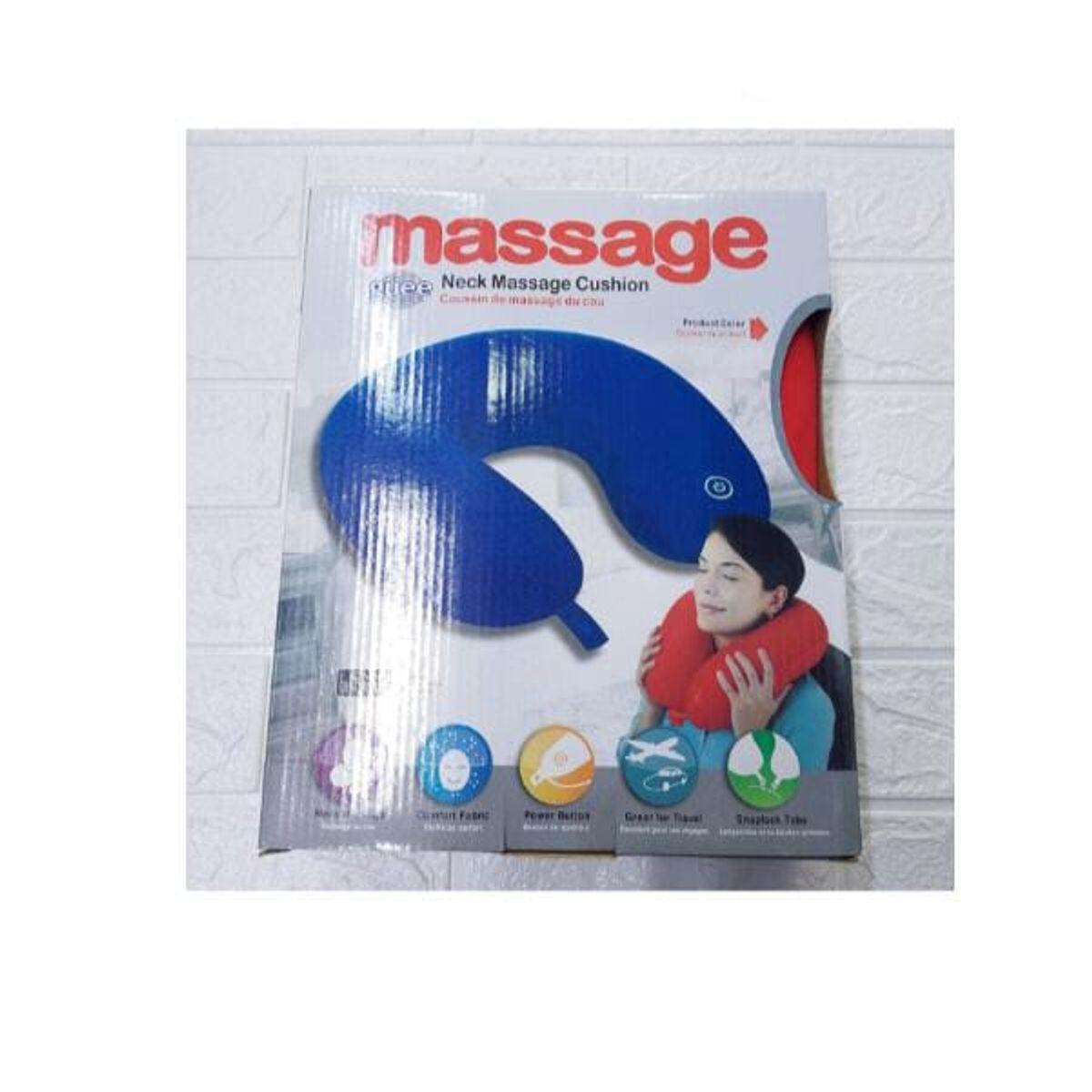 GENERICO - Almohada de viaje para masaje de cuello y hombros diferentes colores