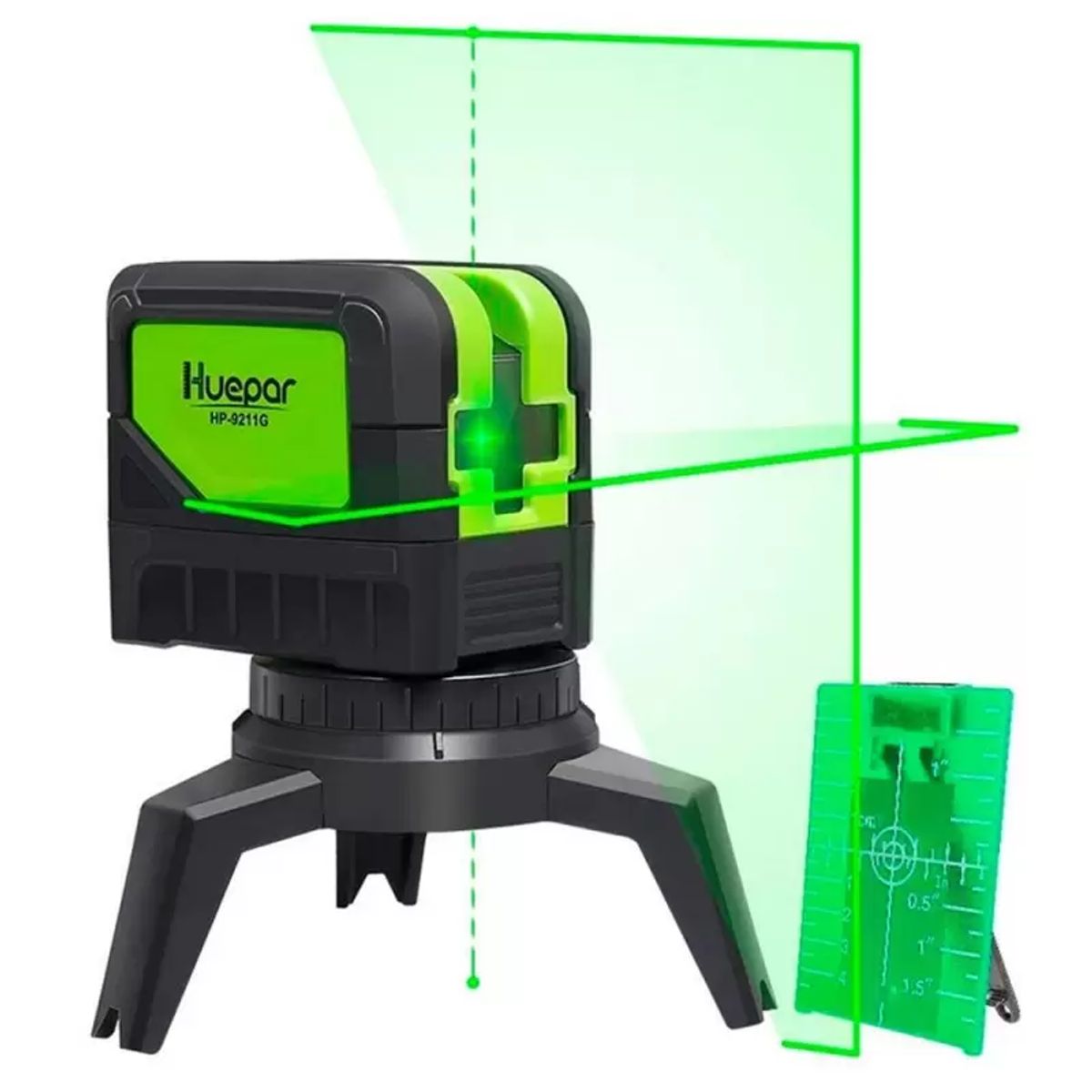 HUEPAR - NIVEL LASER HUEPAR 9211G DE 2 LINEAS CON PLOMADA LUZ VERDE