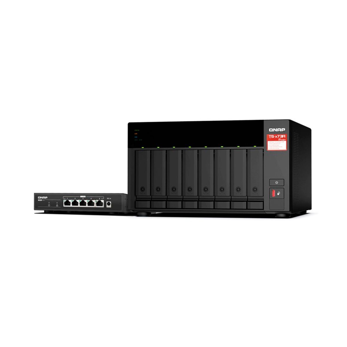 QNAP - QNAP-Kit SERV-NAS TS-873A-8G y SWITCH 5P QSW-1105-5T P/N: TS-873A-SW5T