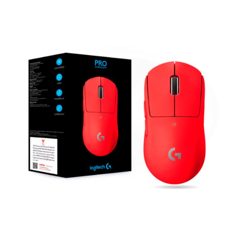 LOGITECH - MOUSE LOGITECH G PRO X SUPERLIGHT WIRELESS RED P/N: 910-006783