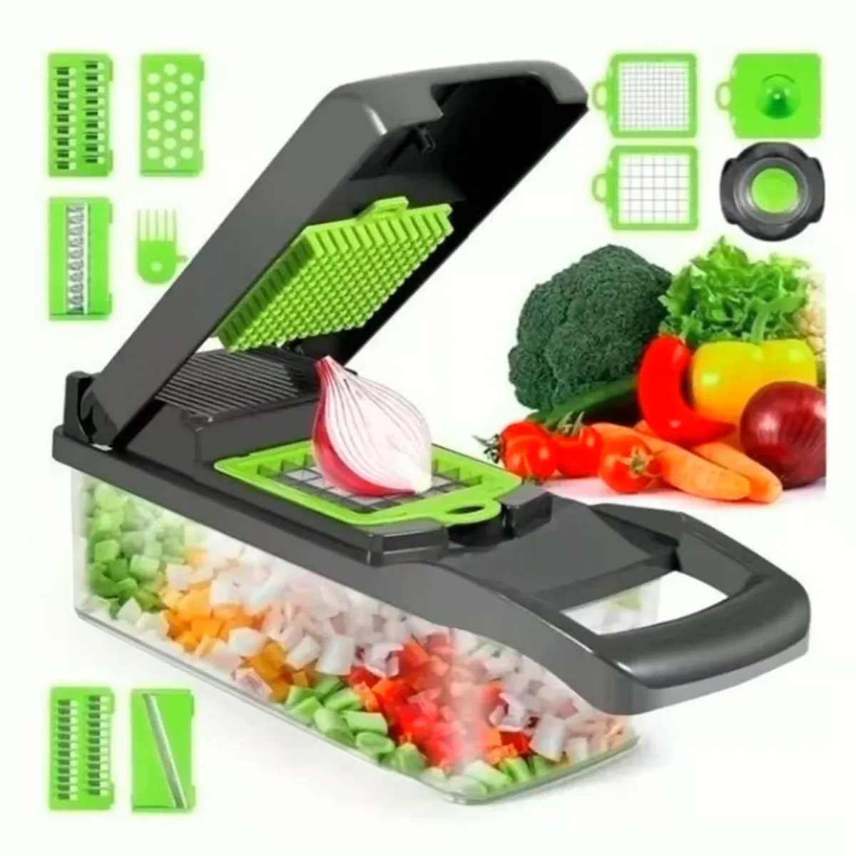 GENERICO - Rallador Picador Cortador Multifuncional de Frutas y Verduras