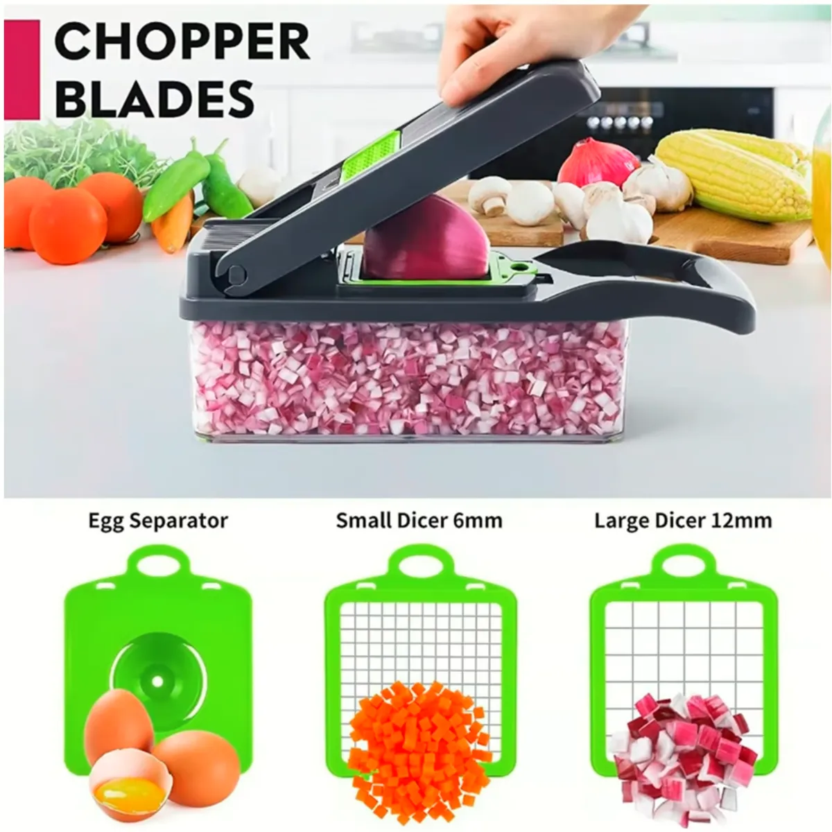 GENERICO - Rallador Picador Cortador Multifuncional de Frutas y Verduras