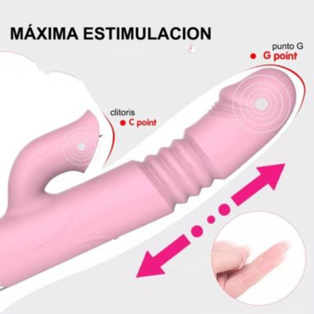 GENERICO - Consolador Vibrador Velocidades Clitoris Rosado
