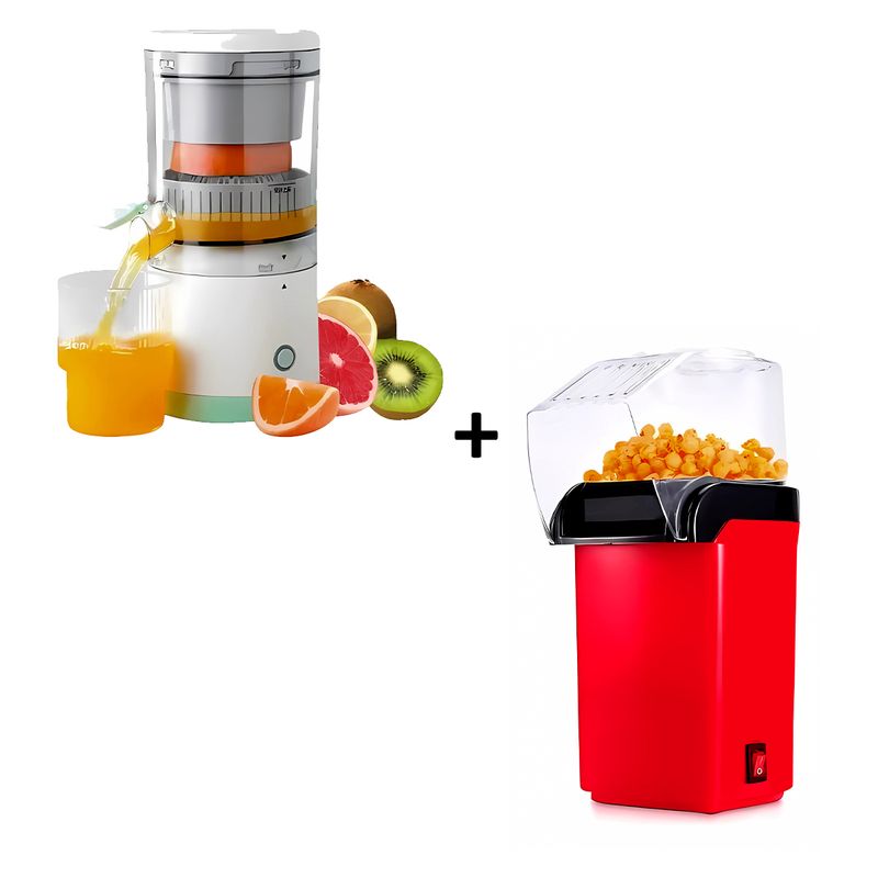 GENERICO - Exprimidor Eléctrico de Frutas + Pop Corn