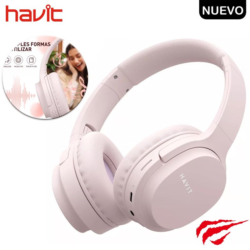 HAVIT - Audífono Inalámbrico Bluetooth I62 Rosado