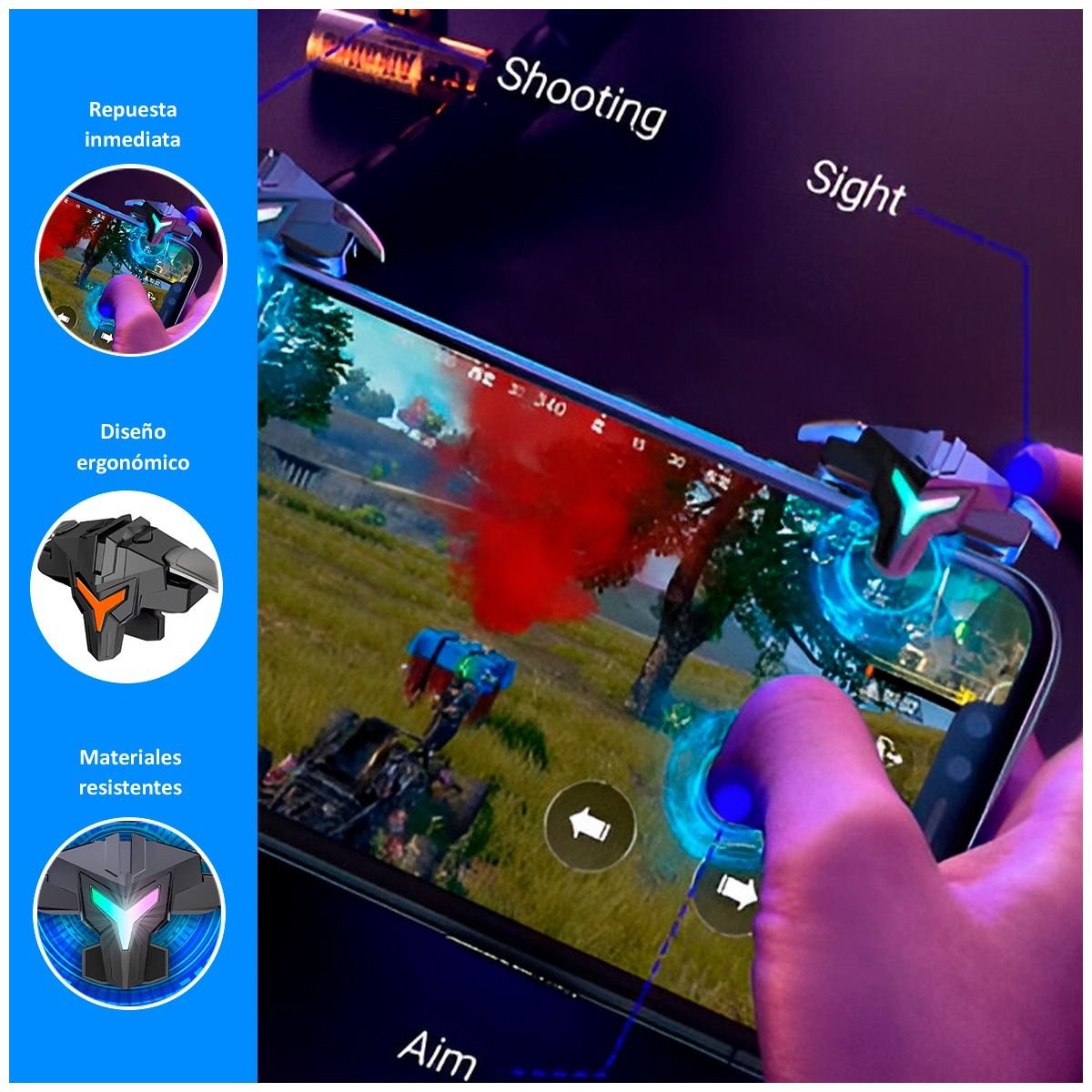 GENERICO - Gatillos Disparadores Gamer para Celular