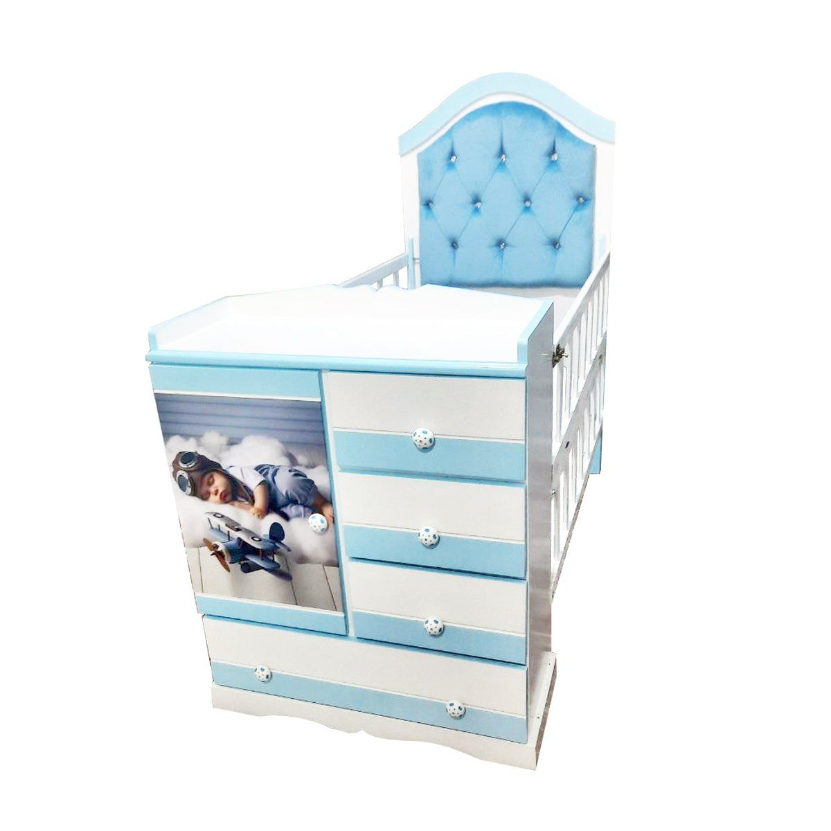 GENERICO - Cuna celeste vinil - multicuna