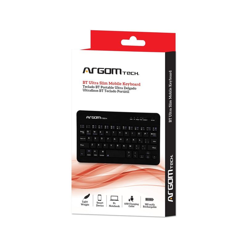 ARGOMTECH - TECLADO BT PORTABLE ULTRA DELGADO
