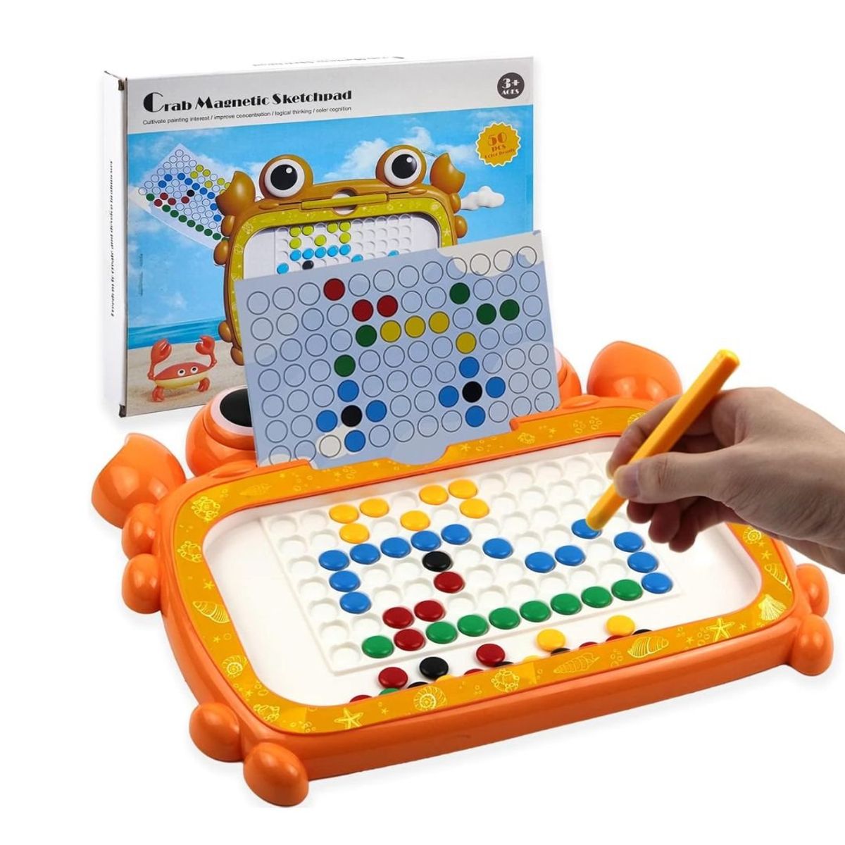 GENERICO - Pizarra Cangrejo de Puntos Magnéticos + Bolígrafo