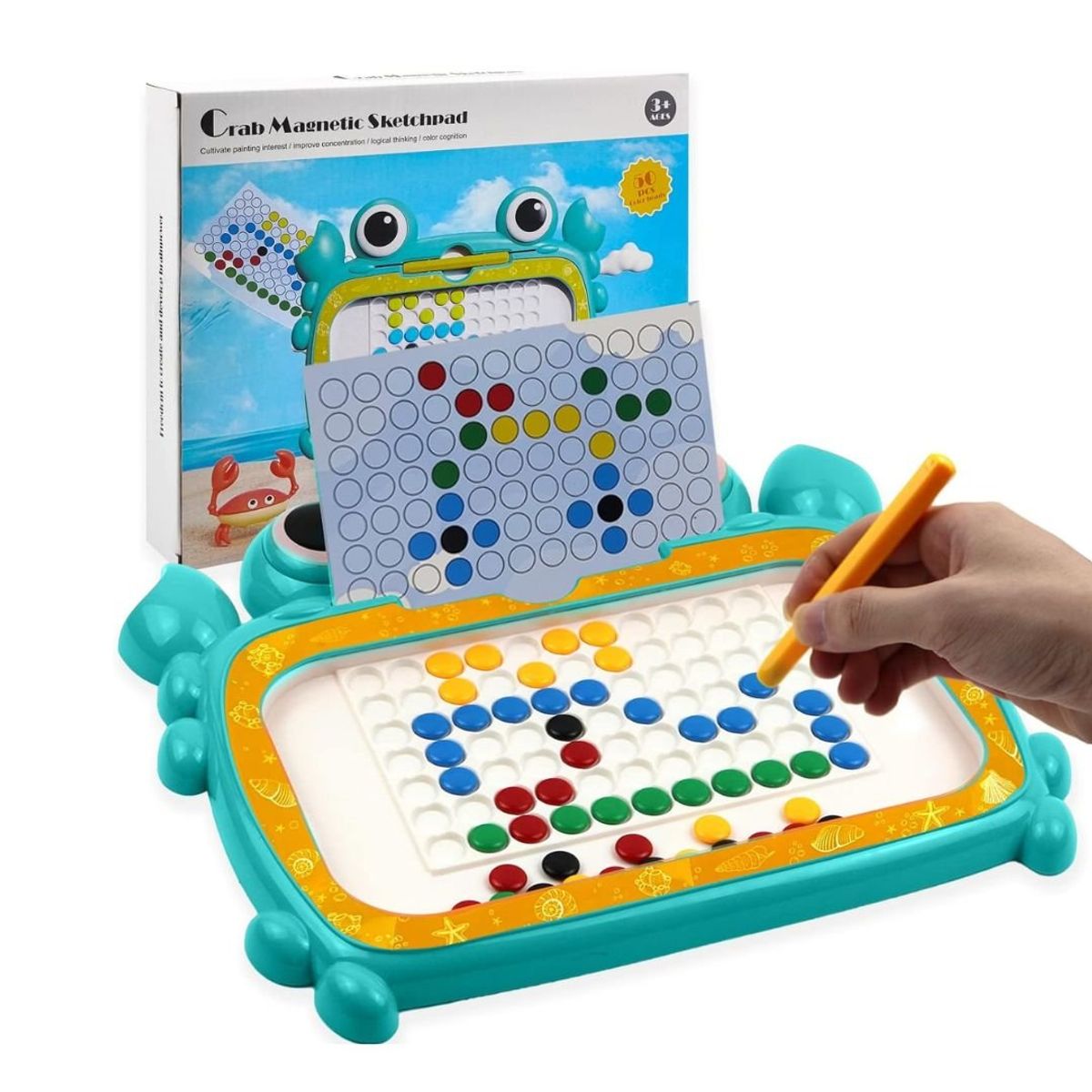 GENERICO - Pizarra Cangrejo de Puntos Magnéticos + Bolígrafo