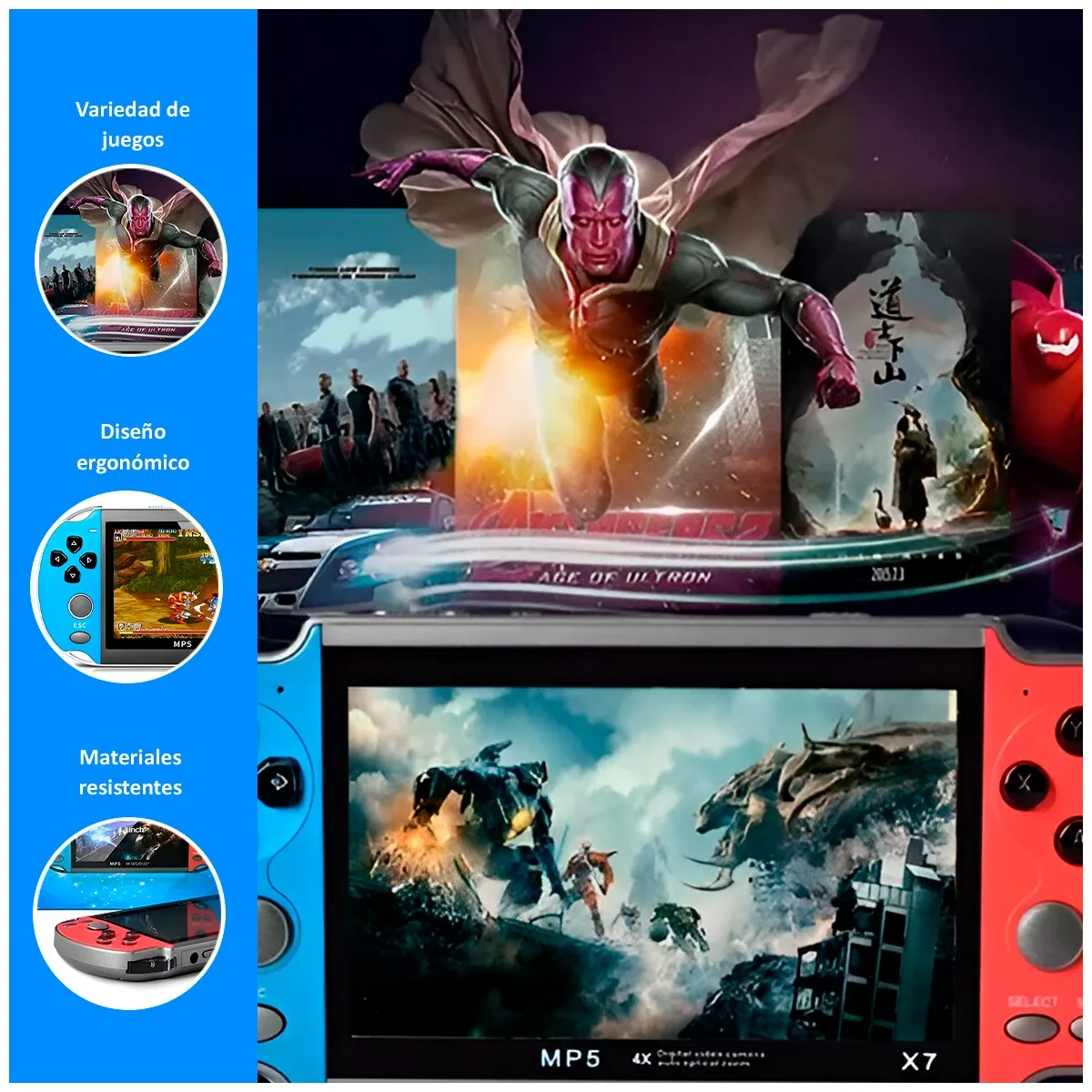 GENERICO - Consola de Videojuegos MP5 Controlador y Salida de TV