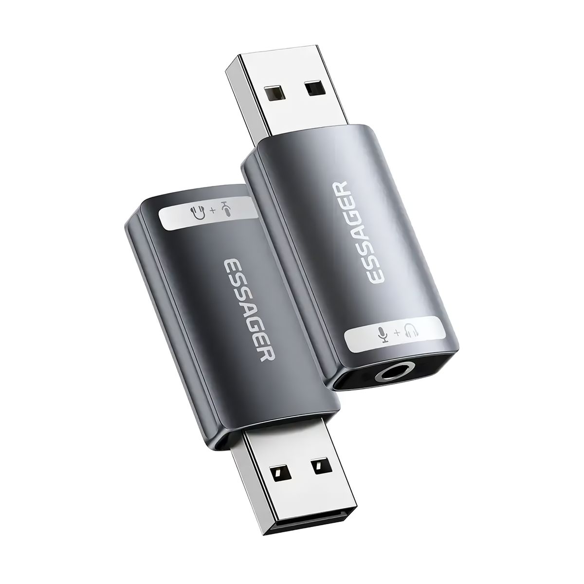 ESSAGER - Tarjeta De Sonido Externa USB A 1 Entrada Jack Essager